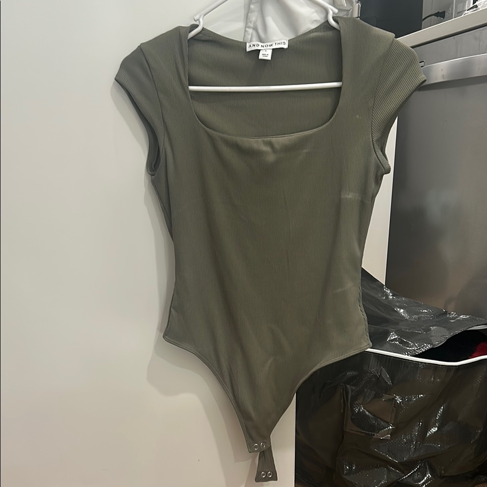 Zara Green Asymmetrical Fitted Bodysuit